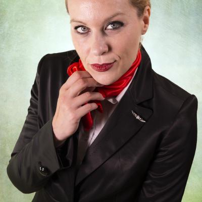 La mirada de la azafata